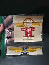 Original NOS Kiwanis Wings Decal Ford Gum Gumball Vending Machine Glass Globe