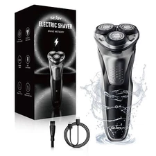 SEJOY Men's Electric Shaver Rotary Razor Rechargeable Wet & Dry Washable Trimmer