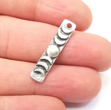 2 Pcs Moon Crescent Charm, The Phases of The Moon, Antique Silver 30x6mm G28658
