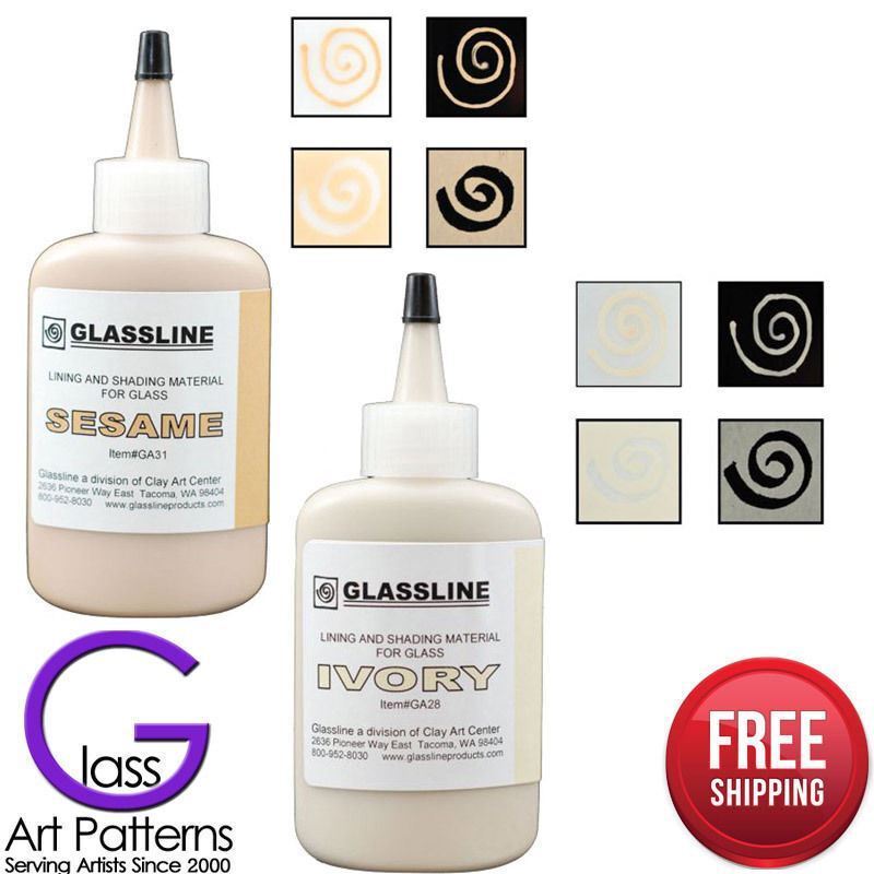 Glassline Pens Glass Paint 2 OZ Bottles Fusing Supplies 28 Colors Fused Glass