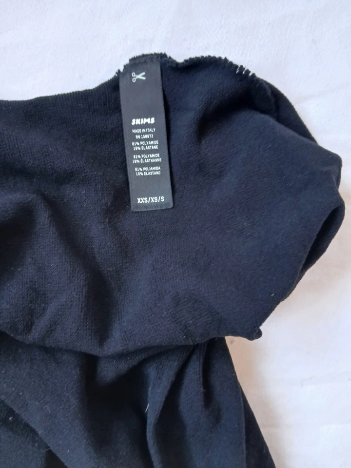 Skims скульптурный комбинезон с длинным рукавом перчатки женщин черный насмешливый воротник размер 2XS G24-50 - Изображение 3 из 3