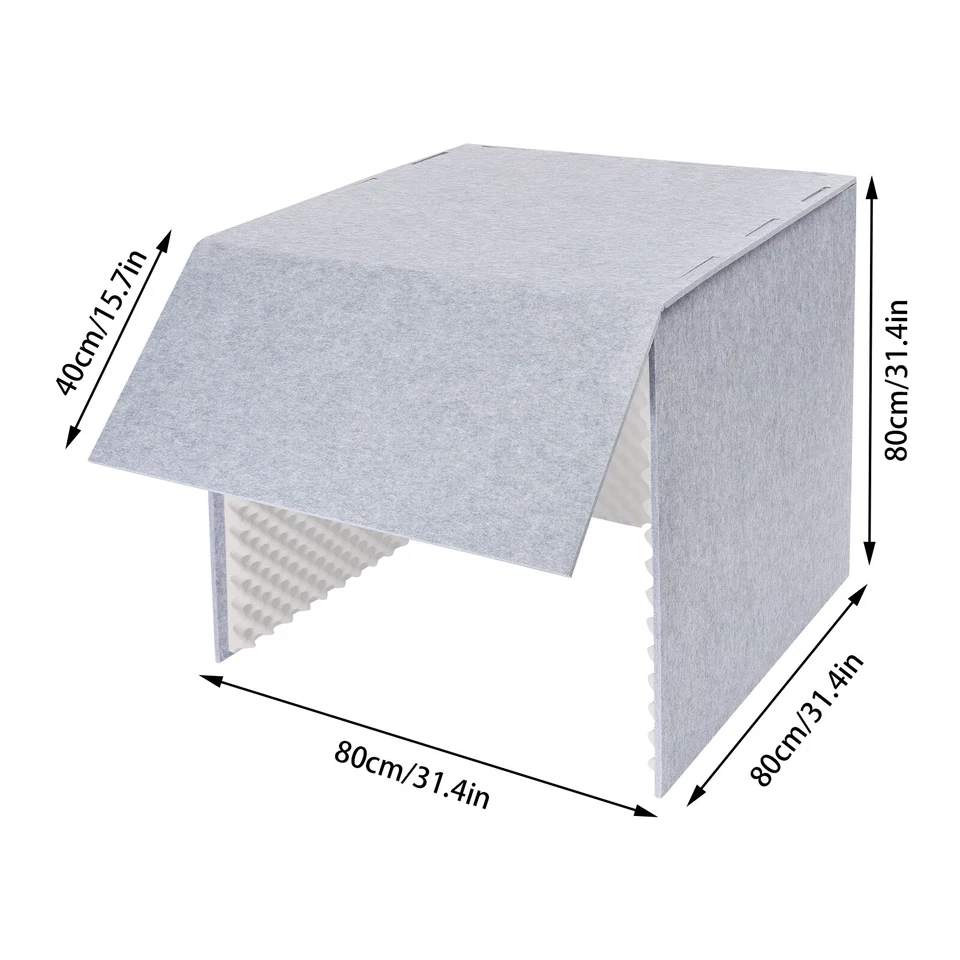 Cabina de aislamiento de sonido portátil estudio grabación de sonido escritorio cubierta insonorizada Foto 2 de 4