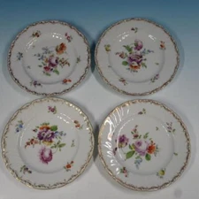 Dresden China - Richard Klemm - Dresden Flower - 4 Bread/Dessert Plates - 6¼ in