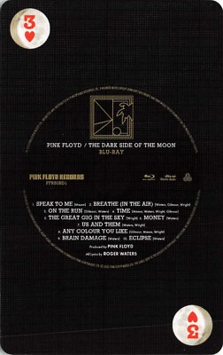 Pink Floyd Dark Side of the Moon Single Swap Playing Card  - 3 of Hearts