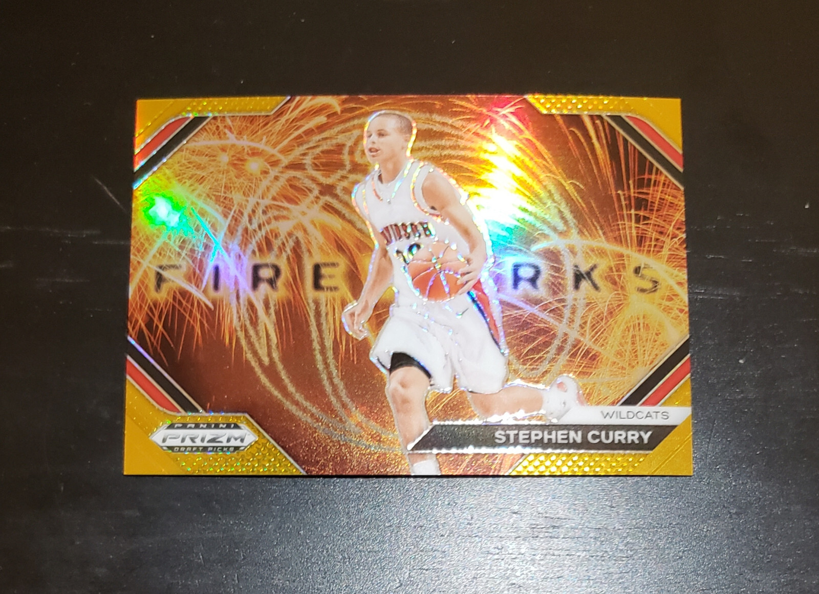 2024 Panini Prizm Draft Picks Stephen Curry Fireworks True Gold Prizm #/10 💛💎