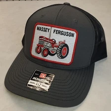 MASSEY FERGUSON Patch on Richardson 112 Trucker Hat Snapback Charcoal/Black 