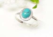 Türkis Ring Silber 925 Gr. 16,5  - 21 mm Türkis echt Sterlingsilber Damen gy89