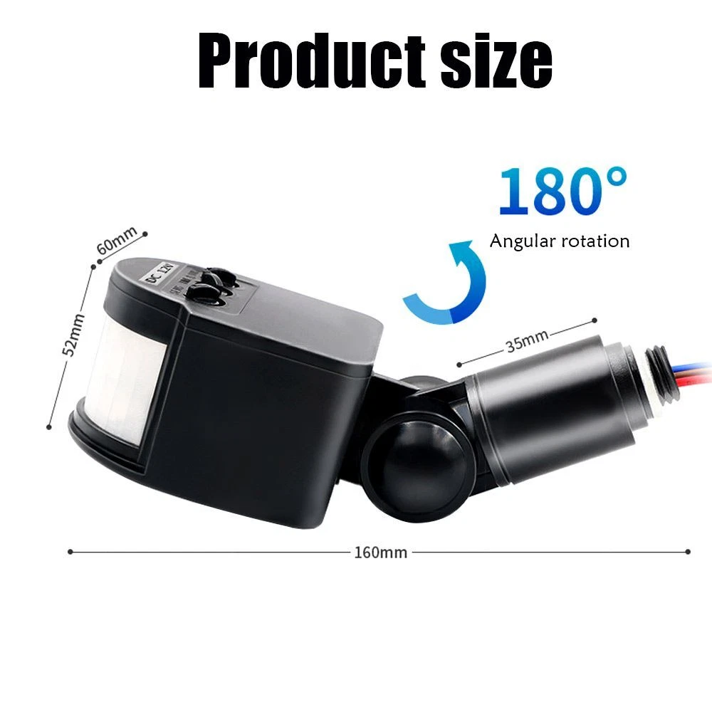 180 Degree Rotating Infrared Switch PIR Infrared Detector Motion