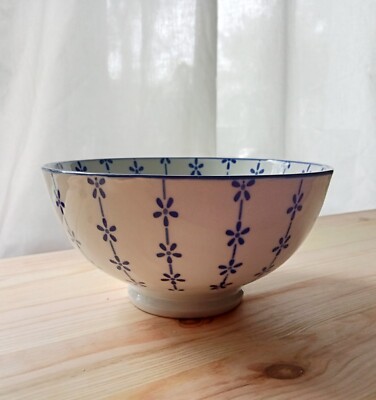 Schale Schüssel Landhausstill Knochenporzellan Blau Blumen China Bone Unbenutzt