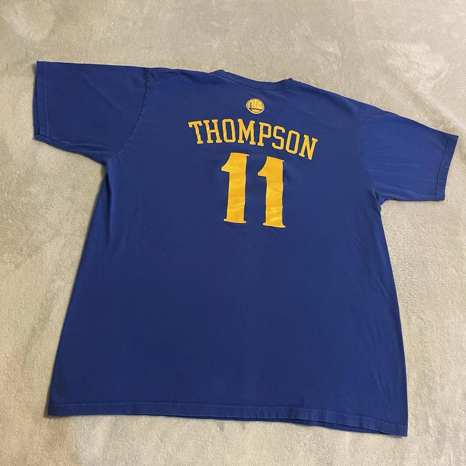 Camisa Golden State Warriors Hombre XL Azul Klay Thompson #11 Adidas NBA Baloncesto Foto 2 de 4
