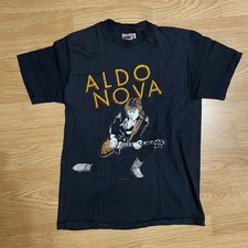 Vintage 1982 Aldo Nova Shirt Band Tee Rock Music Canada Rock World Tour M