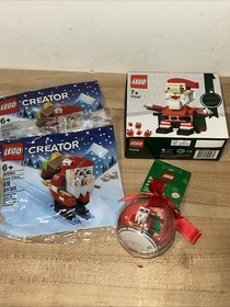 4 NEW SEALED LEGO SETS W/ LEGO Santa Seasonal Holiday 40206, (2) 30580 & 854037