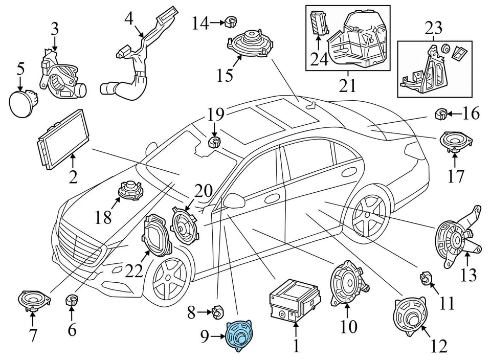 Mercedes-Benz E63 AMG 2018 - Altavoz de puerta 2228201502 Foto 3 de 4