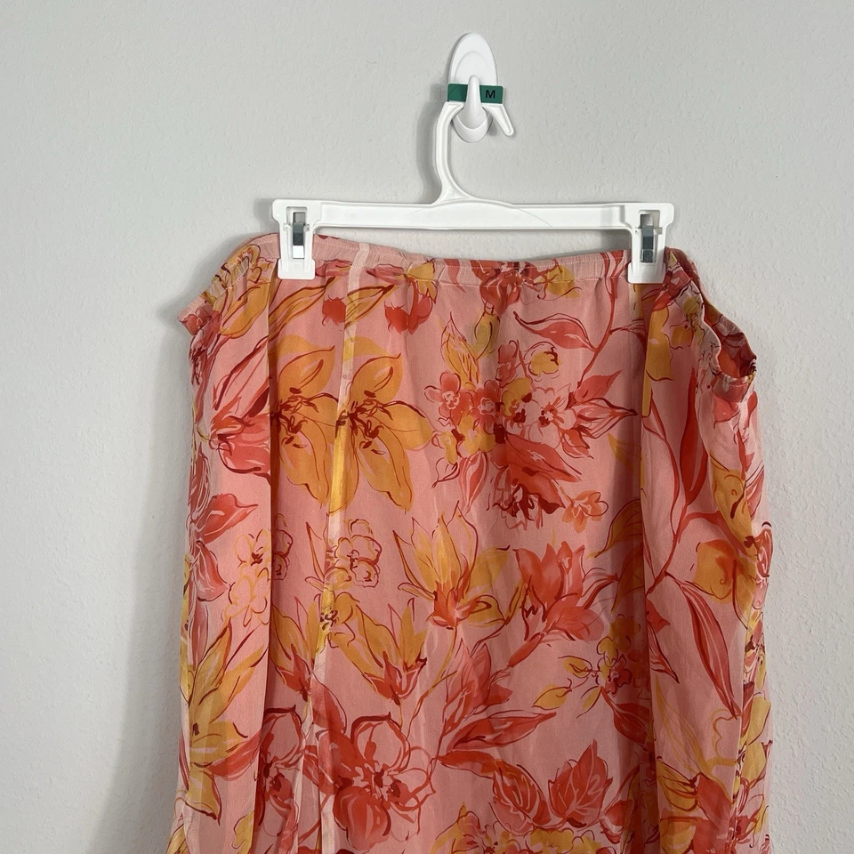 Vintage Y2K Midi 100% Silk Skirt Size 22W Fairy Boho Ethereal Floral Whimsical - Image 3 of 4