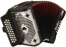 Hohner Panther G/C/F 3-Row Diatonic Accordion - Black