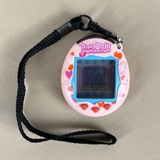 Tamagotchi Connection V1 Pink W/ Hearts Tested Works But Needs A Screw For Back