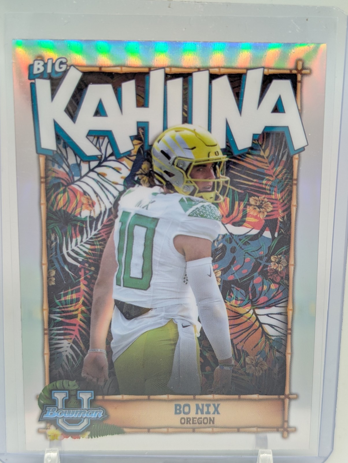 2022 Bo NIX Bowman Chrome U BIG KAHUNA TBK-19 Oregon Ducks Case Hit C