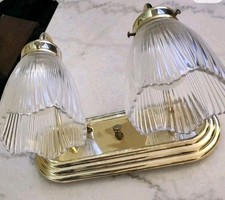 Vintage Gold/brass Like 2 Glass Flush Mount L...