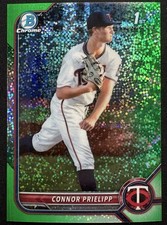 2022 Bowman Draft Chrome Connor Prielipp #BDC-8 Green Sparkle Refractor #22/99