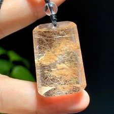 34 23 16MM Top Natural Rutilated quartz crystal mineral specimen Reiki Pendant