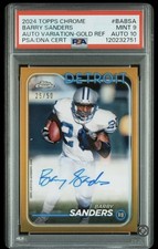 2024 Topps Chrome Base Auto Variations Barry Sanders Gold 25/50 PSA 9 AUTO 10 