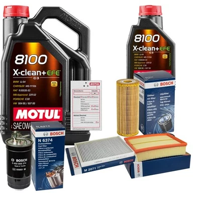 BOSCH Inspektionspaket 6L MOTUL 8100 X-CLEAN 0W-30 für Audi A6 Avant 1.9 TDI - Bild 1 von 4