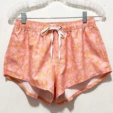 NWT: WILO The Label - Women's Pink & Orange, Floral Montana Swim Shorts  (Small)