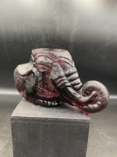 Boyd Amethyst Purple Glass Elephant Head Toothpick Holder