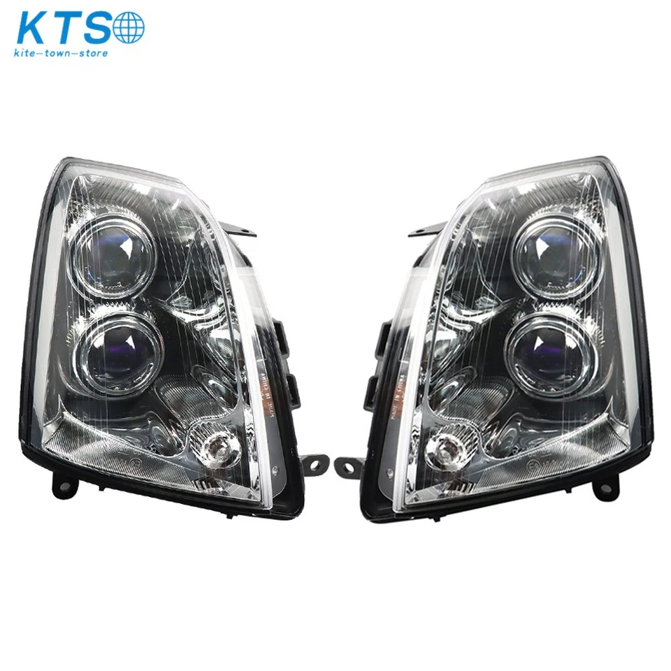 Faro para Cadillac STS 2005-2011 halógeno negro carcasa lente transparente derecha+izquierda Foto 2 de 4
