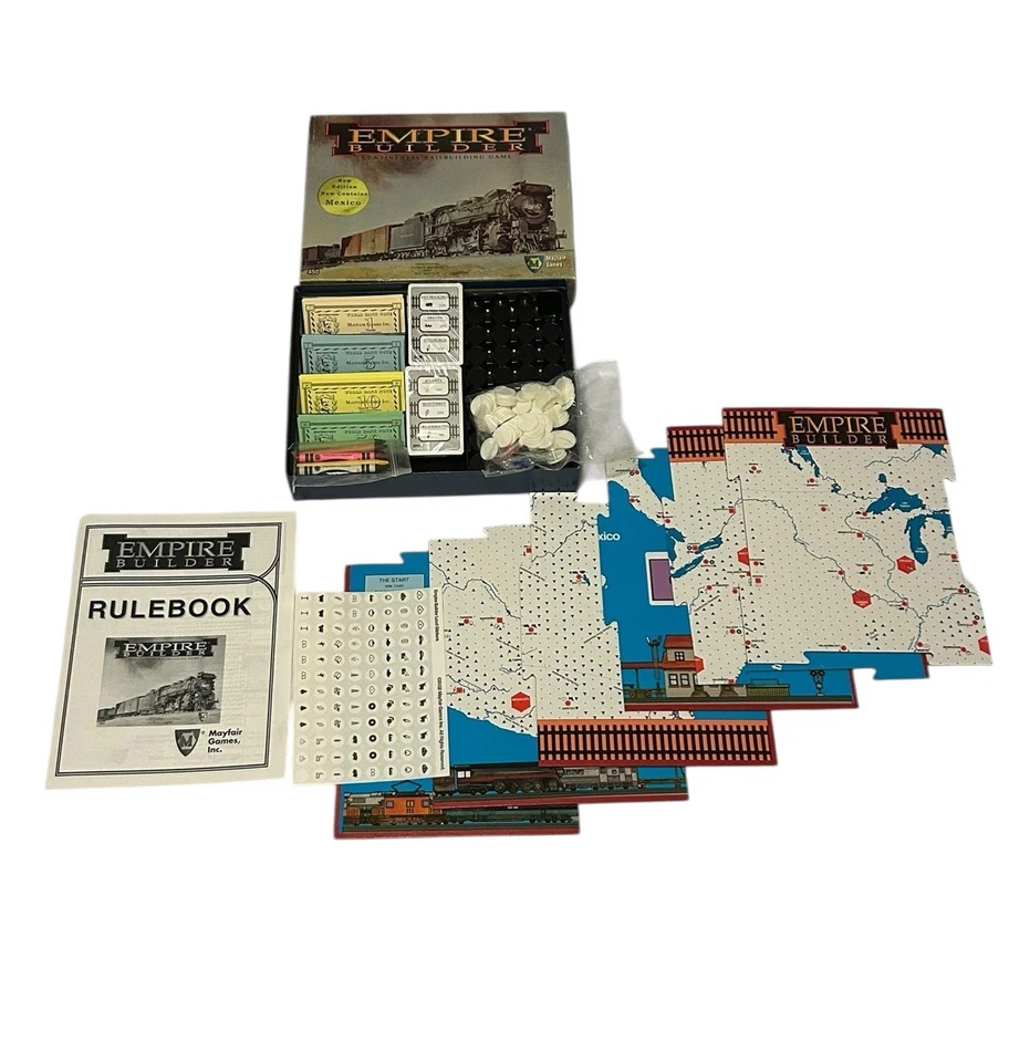 Empire Builder Railroad Juego de Mesa Mayfair Nueva Edición Caja Abierta Piezas Selladas Foto 3 de 4
