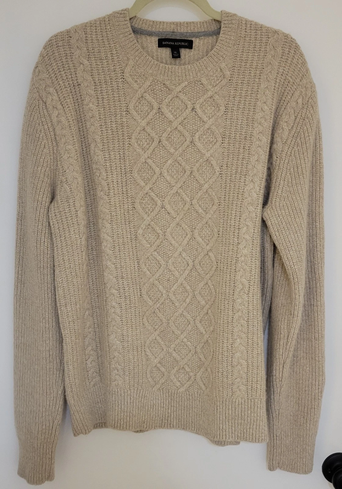 Banana Republic Sweater Chunky Size XL Wool Mix Oatmeal Color