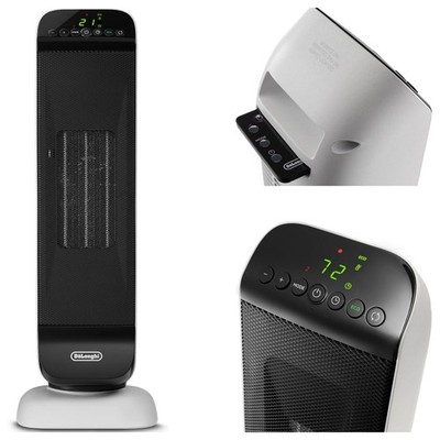 DeLonghi Oscillating Ceramic Tower Heater with Remote Timer Digital Display