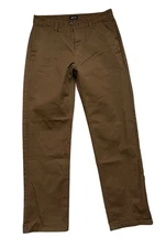 Brixton Pants Mens Sz 31x31 Brown Choice Relaxed Fit Twill Chino Pants Straight