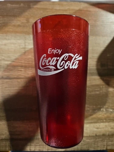 Vintage Coca Cola Restaurant Plastic Cup Pizza Joint Textured Tumbler