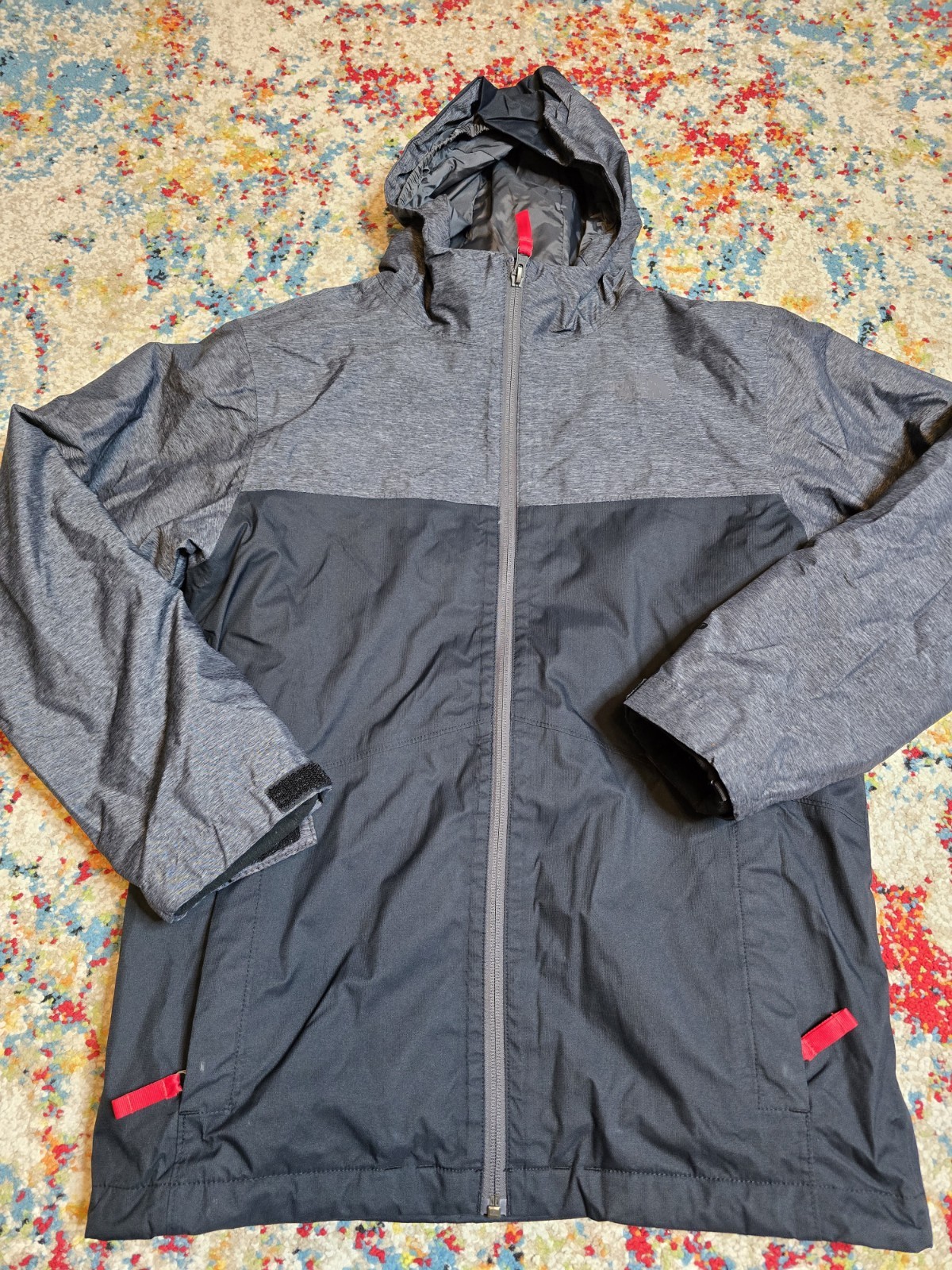 The North Face Boys Vortex Triclimate Ski Jacket Coat 3-in-1 Grey Sz Large 14/16