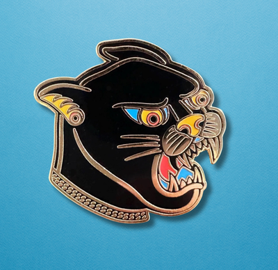 #ad #ad American Traditional Panther Enamel Pin – Gold Chain Tattoo Art $11.00