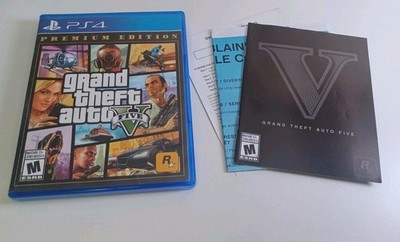 PS4 Grand Theft Auto V Premium Edition W/ Map & Manual Tested Working 