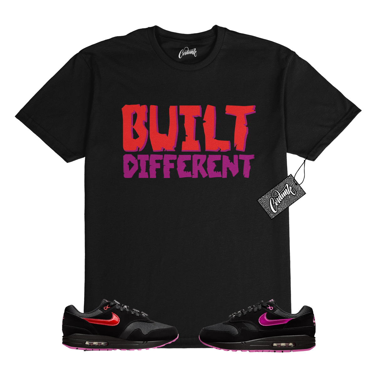 Air Max 1 PRM Valentine's Day Black Playful Pink T Shirt Match BUILT | eBay
