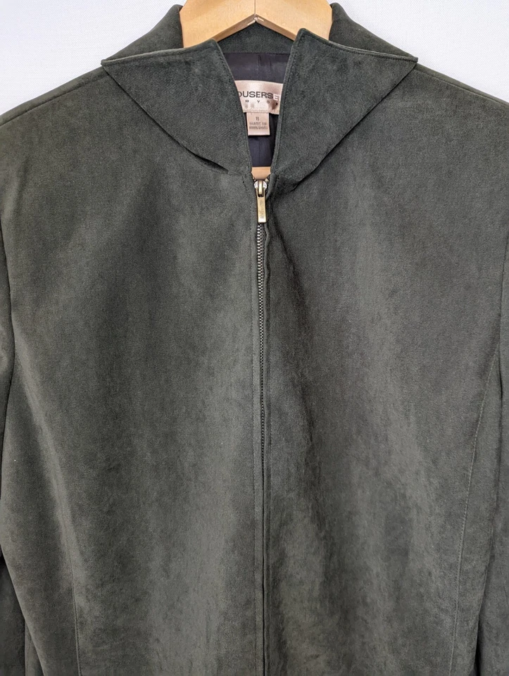 Trousers Etc Hunter Green Zip Up Jacket Size 8 - Image 2 of 4