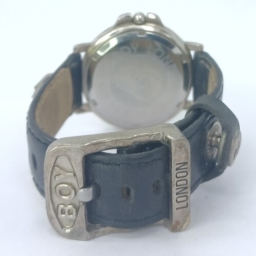 Vintage Boy London Watch Black Band Silver Case Seconds Subdial Kings Road Steph - Picture 3 of 22