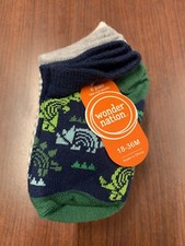 Wonder Nation Boys 18-36 Months Low Cut Socks 6 Pair Dinosaur Print Multicolor