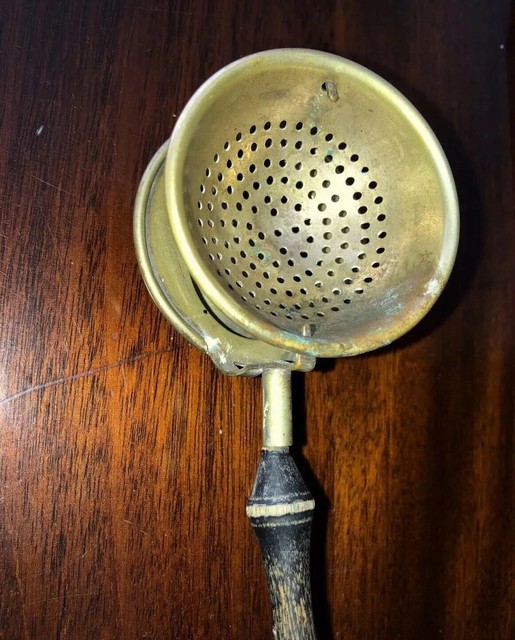 Antique tea strainer wood handle eBay