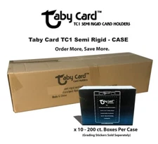 2000 Ct. Case Taby Card™ TC1 Semi Rigid Card Holders - 200 ea. x 10 Boxes
