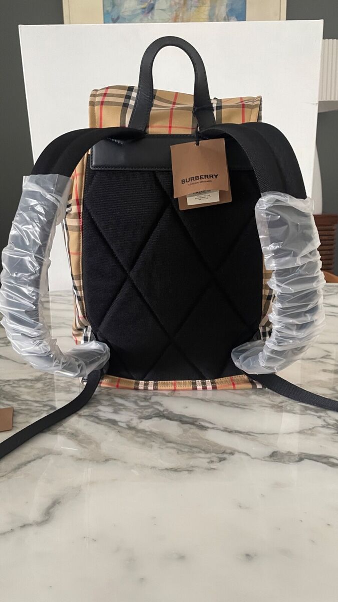 NWT Burberry LG Rucksack, Britcheck Antique Yellow, Backpack NWT Burberry LG Rucksack, Britcheck Antique Yellow, Backpack