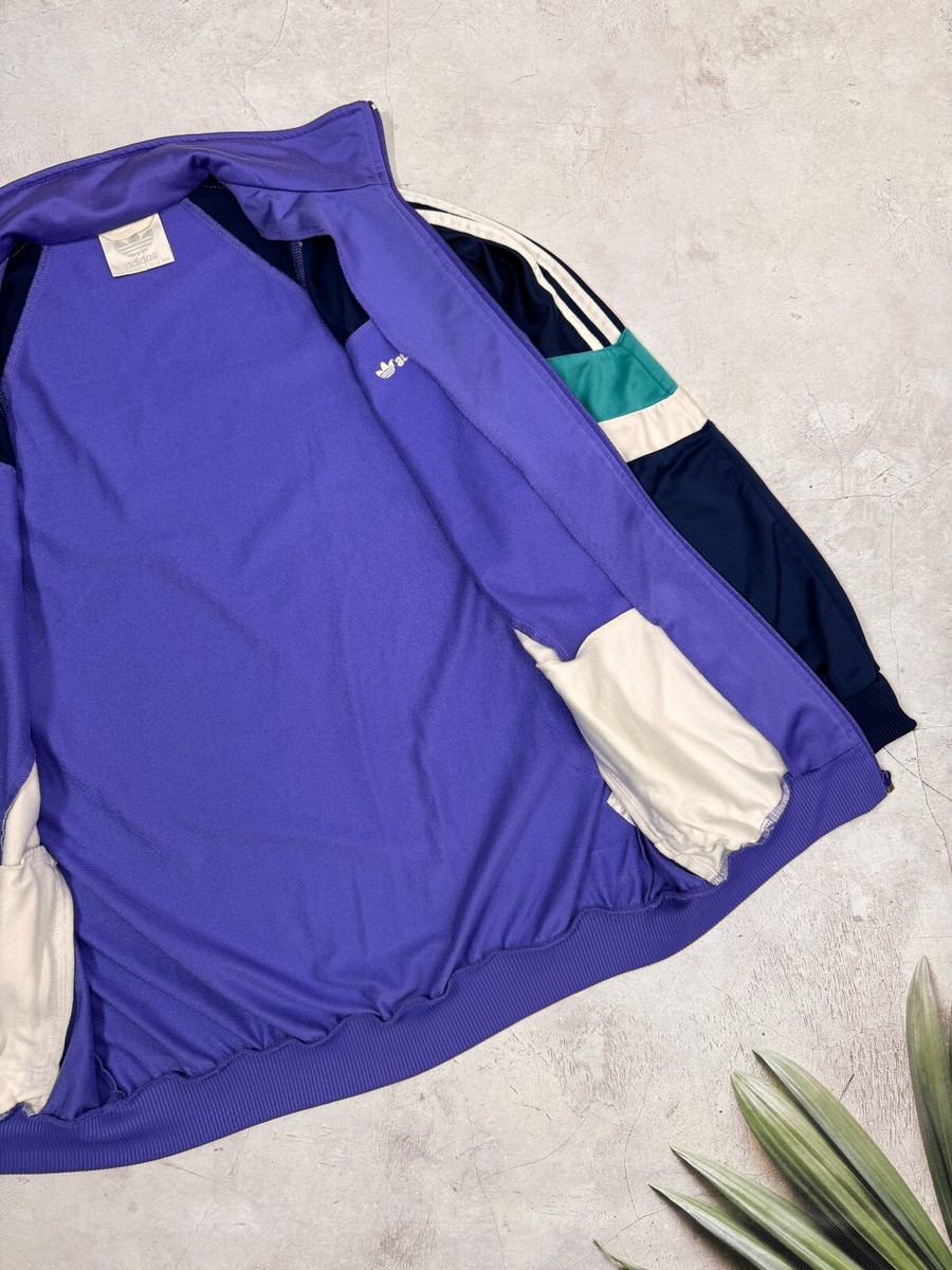 Vintage 90s Adidas Track Jacket Purple & Dark Blue D7 - 186