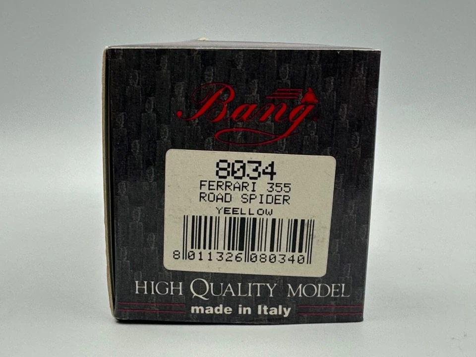 Bang Models #8034 Ferrari 355 Road Spider, Yellow 1:43, NIB - Image 2 of 4