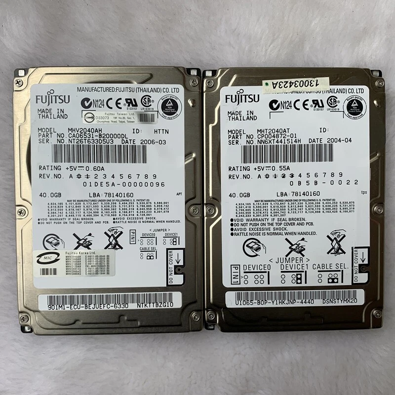 Fujitsu MHT2040AH 40GB 5400RPM 4200RPM IDE PATA 2.5" Laptop HDD Hard Disk Drive - Image 3 of 4