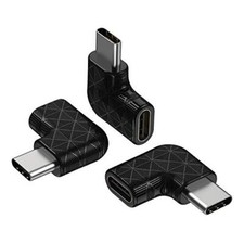 Paquete de 3 adaptadores USB C de  ngulo recto macho a hembra tipo C extensor