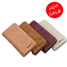 Fashion Men's Leather Wallet ID Card Holder Checkbook Long Clutch Bifold Purse