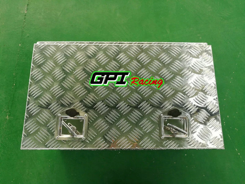 Caja de herramientas de almacenamiento de aluminio plateado para camioneta pickup de 30"x18"x18" Foto 2 de 4